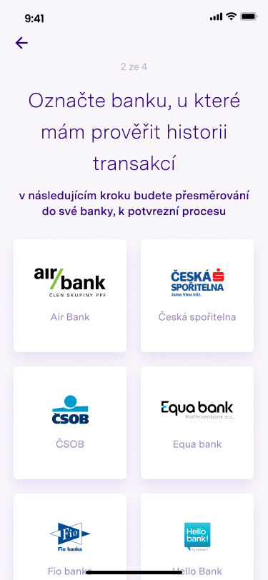 Your bank will send a statement to the app