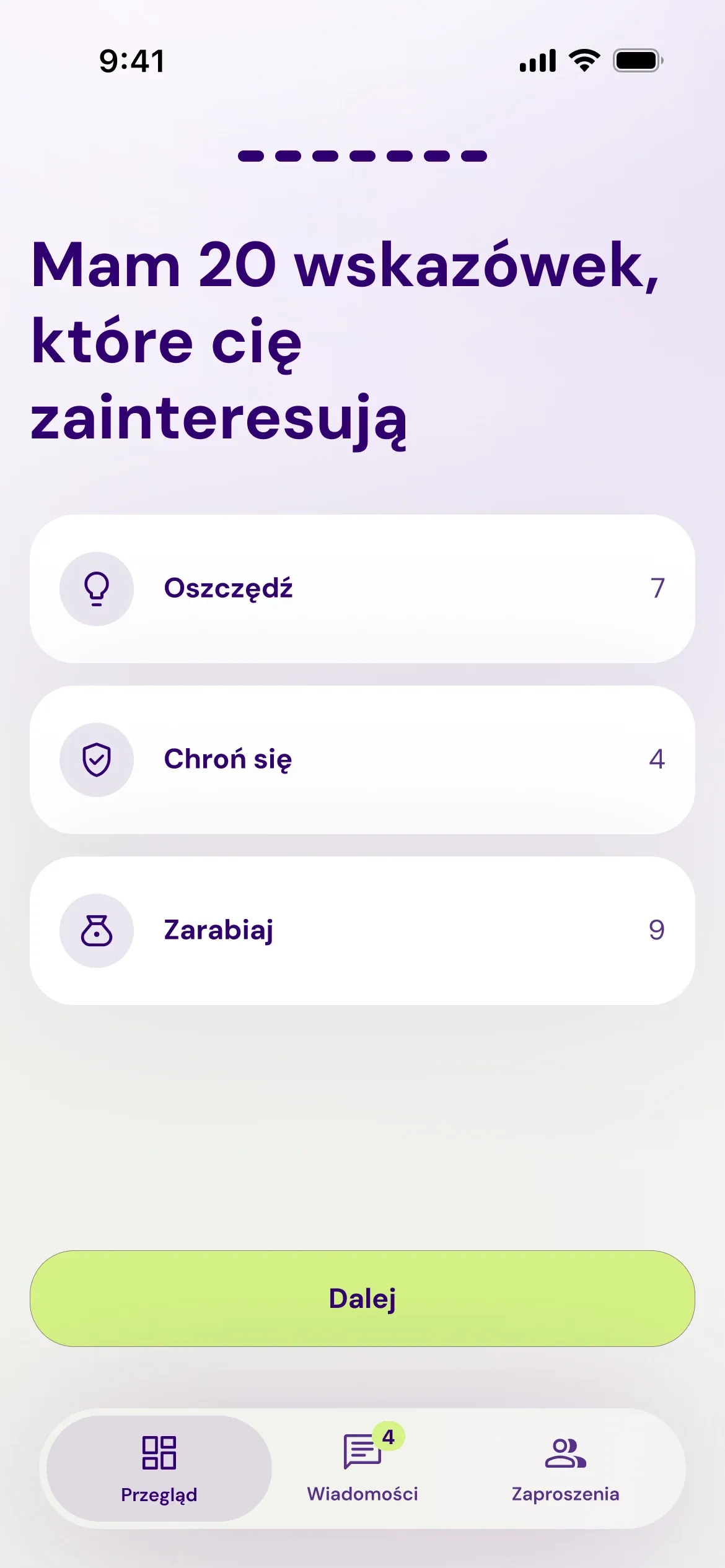 Ekran w aplikacji Patron GO: mam dla ciebie 20 wskazówek, jak lepiej gospodarować pieniędzmi